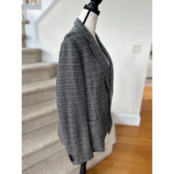 Paul Smith Soho Grey Marled Knit Wool Unlined Double Vent Two Button Blazer - Picture 3 of 10